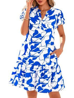 Floral Mini Babydoll Dress with Puff Sleeves - Cute Summer Party Dress